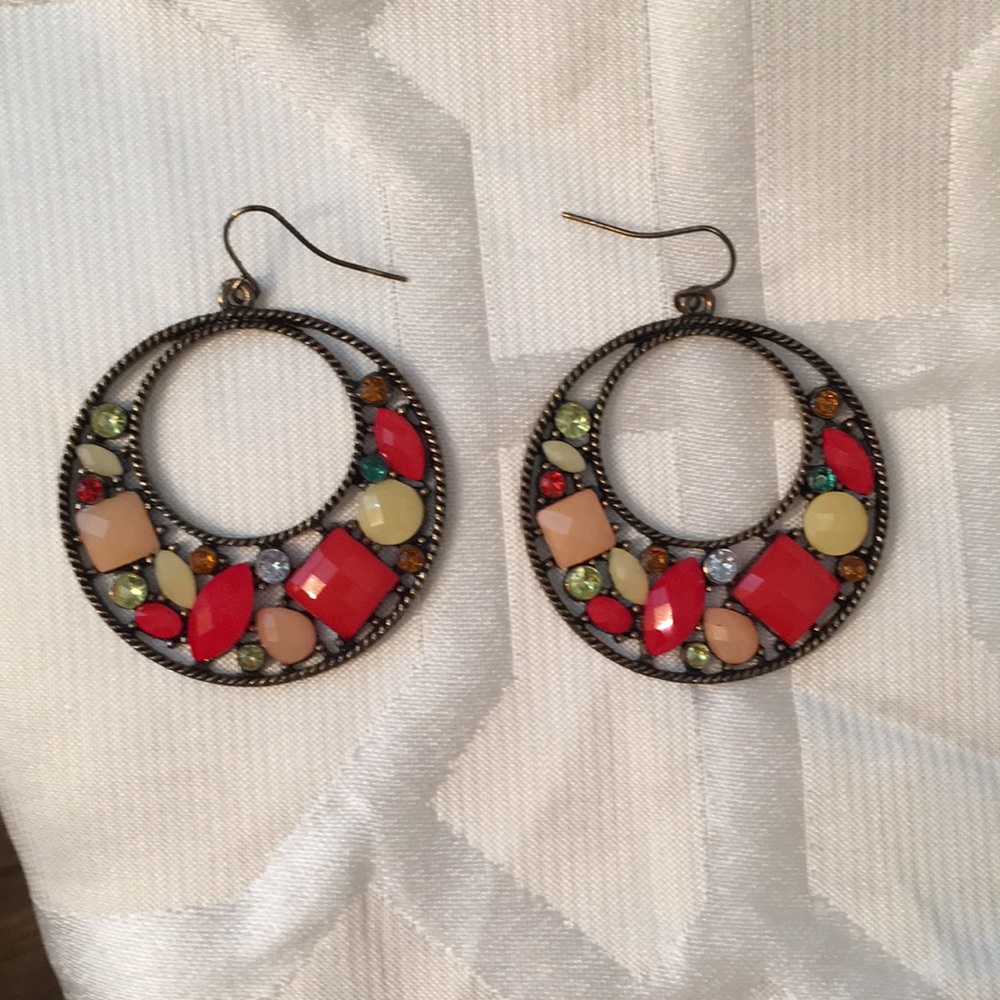 NO LONGER AV Gem hoop earrings